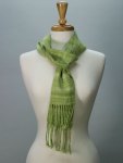 photo of hand dyed, handspun and handwoven scarf by Joanne Littler