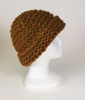 Sunflower_Hat_with_Brim Photo of merino wool hat handspun and handknit by Joanne Litttler