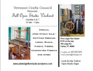 Fall Open Studio Postcard 2012 Image of the postcard sent from Pine Ledge Fiber Studio