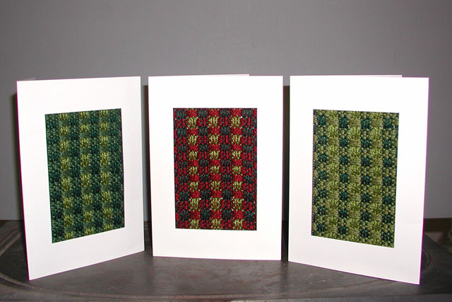 Photo of Greeting Cards with Fabric Inserts Handwoven by Joanne Littler, Pine Ledge Fiber Studio